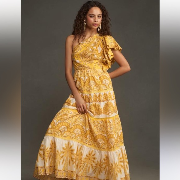 FARM Rio | Dresses | Farm Rio Anika Tapestry Oneshoulder Maxi Dress ...